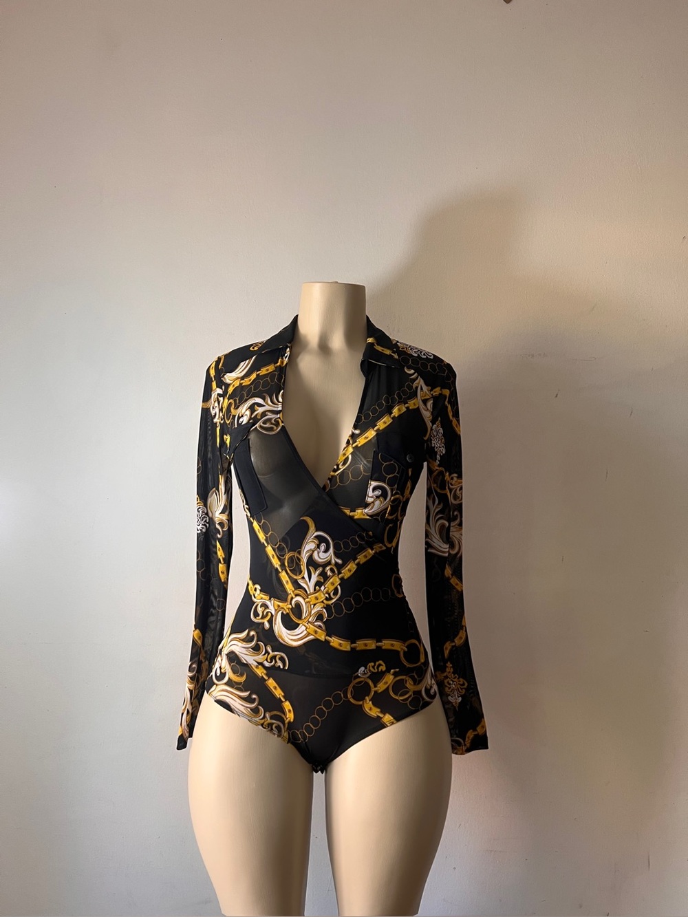 New Gold Chain Baroque Bodysuit